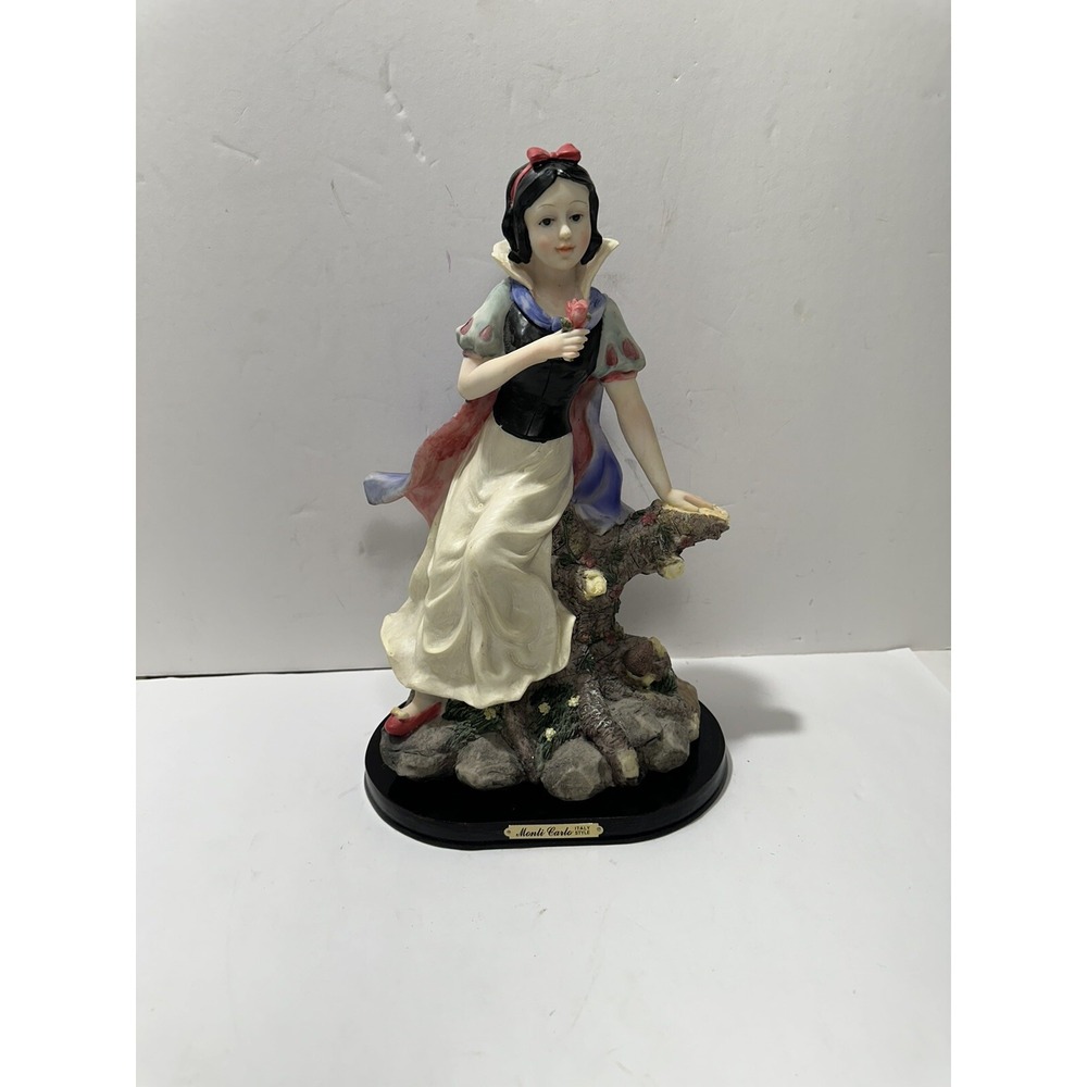 SNOW WHITE  MONTI CARLO‎ Italy Style STATUE FIGURINE 13" Sitting On Tree Stump